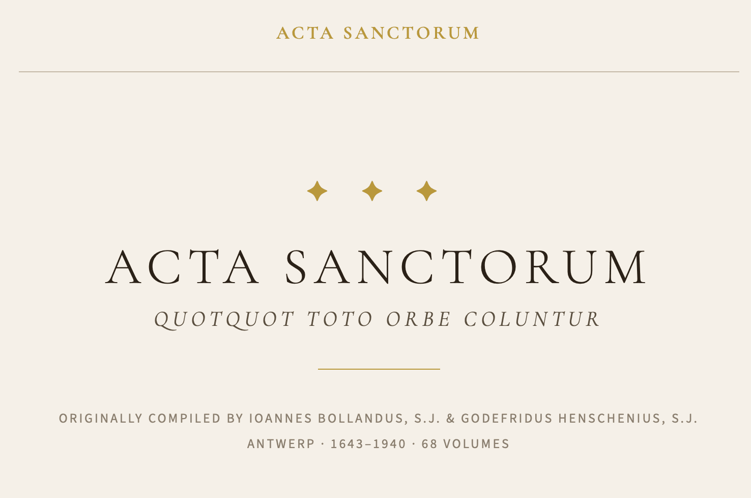Acta Sanctorum